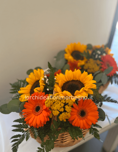 Cestino con girasoli più  grande