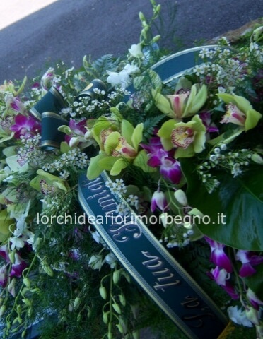 cuscino funebre fiori pregiati orchidee