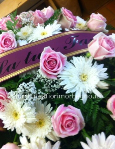 cuscino funebre piccolo rose e gerbere