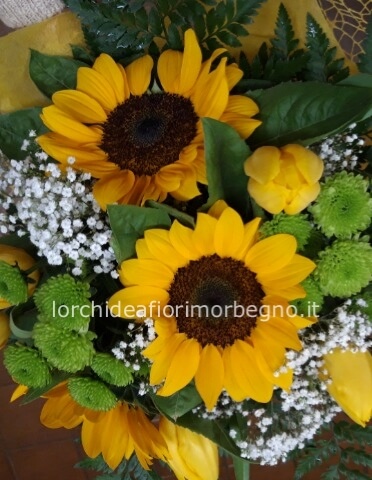 Bouquet tulipani e girasoli
