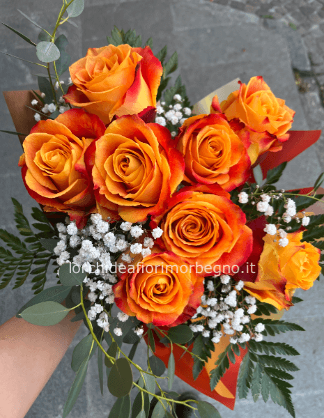 Bouquet di rose arancio